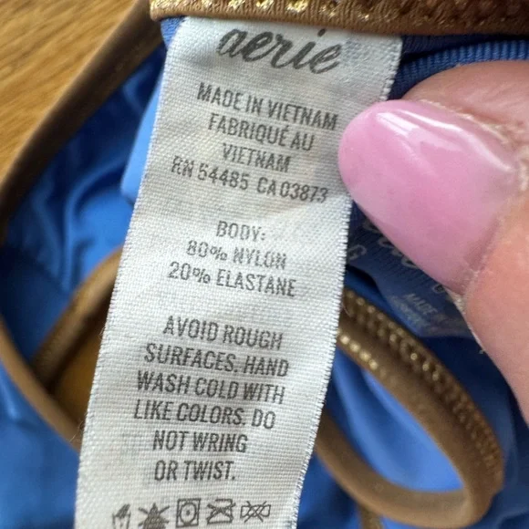 Aerie Tropical Bikini small top large bottom - Picture 4 of 11